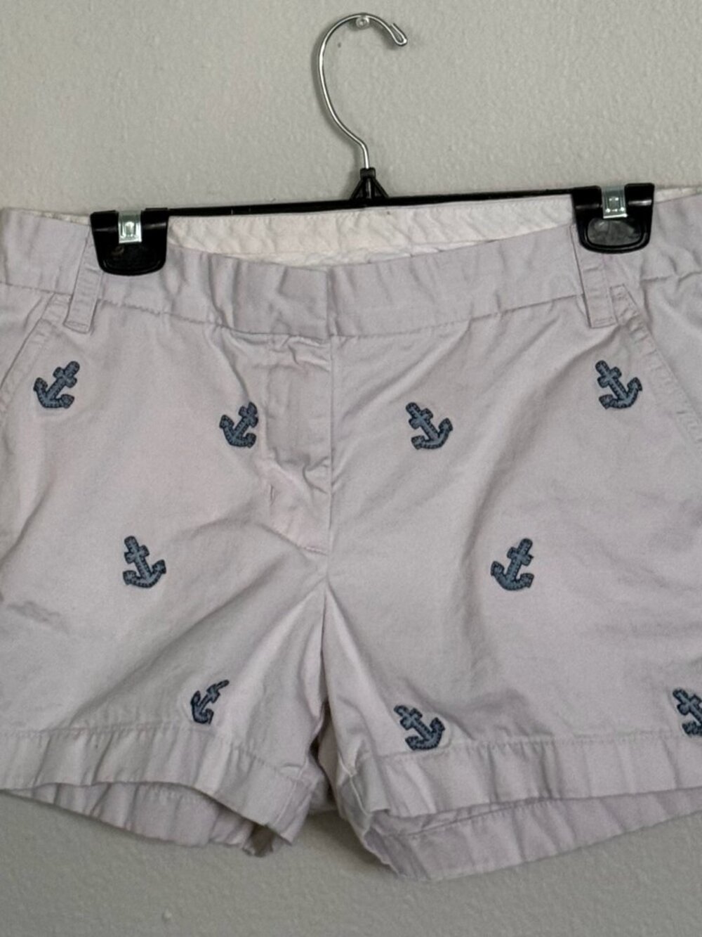 J.Crew Women's Embroidered Anchor Chino Shorts Khaki Size 8